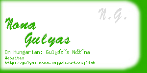 nona gulyas business card